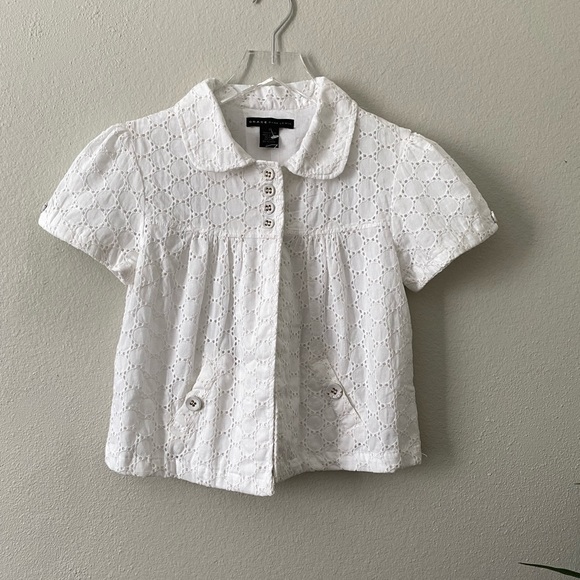 Grace Dane Lewis Tops - Grace Dane Lewis White Eyelet Blouse Jacket NWT